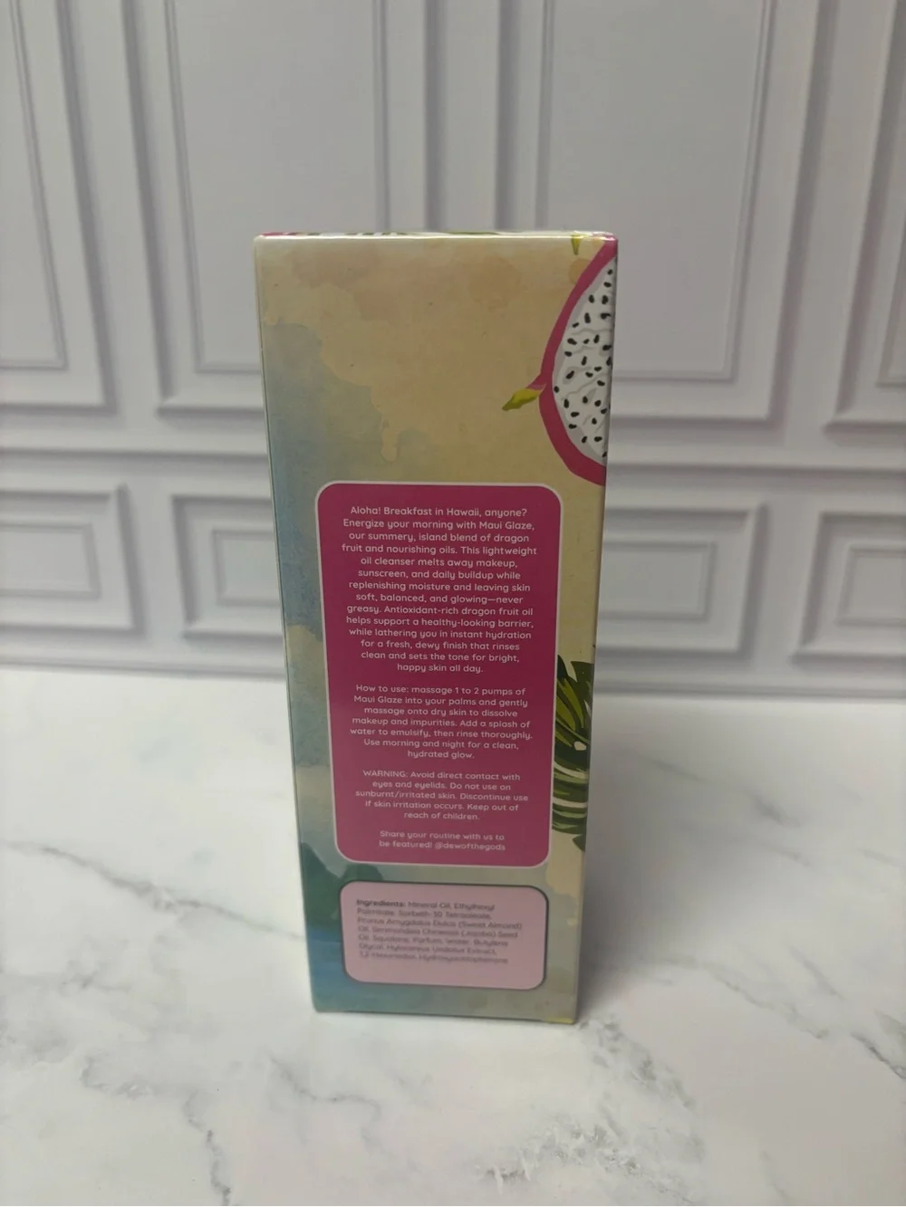 Dew of the gods maui glaze dragon fruit oil cleanser